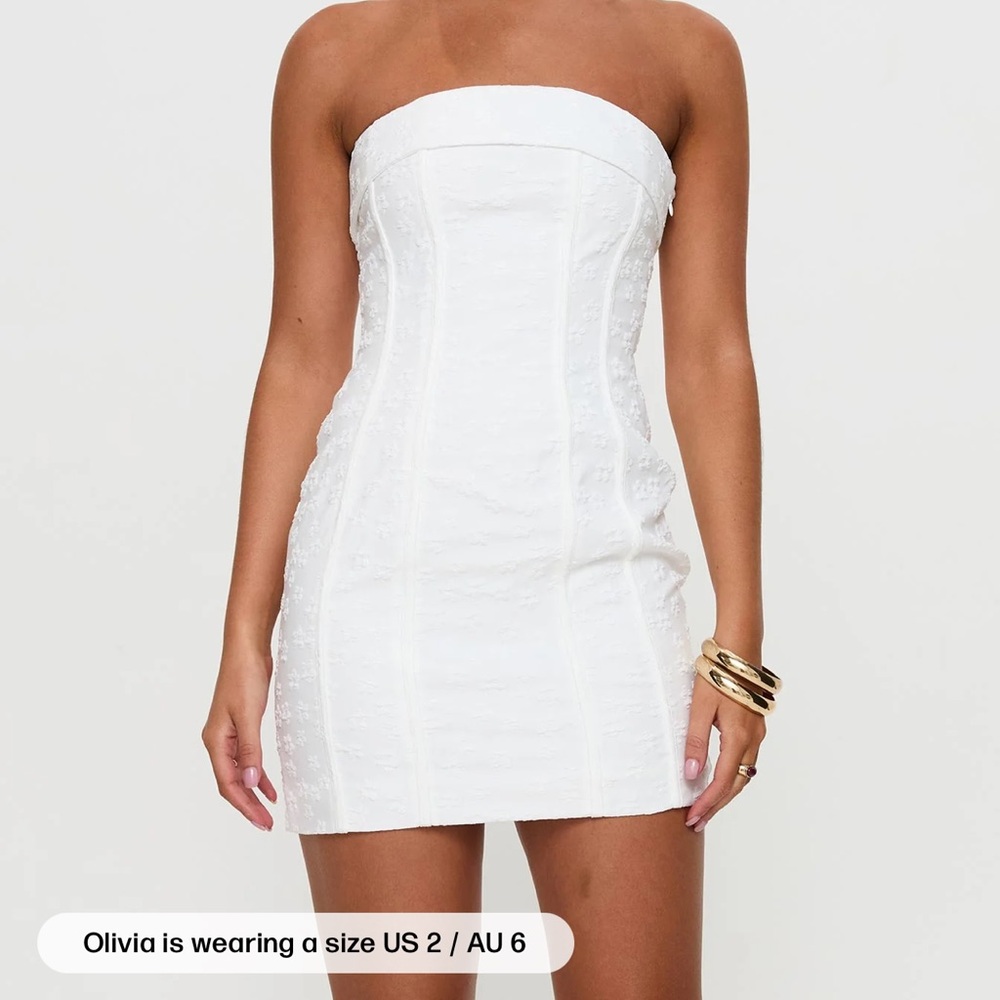 Princess Polly Bertrand White Strapless Mini Dress - Picture 5 of 12